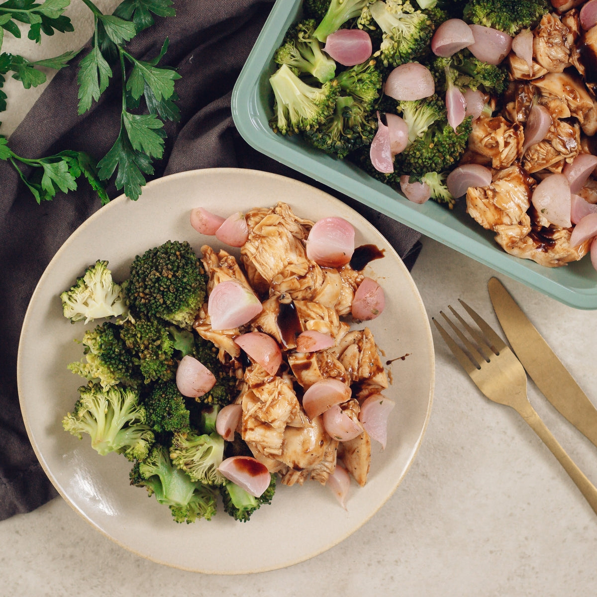 Poulet teriyaki et brocolis