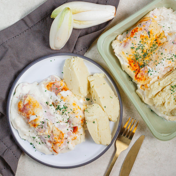 Chicons gratin et purée