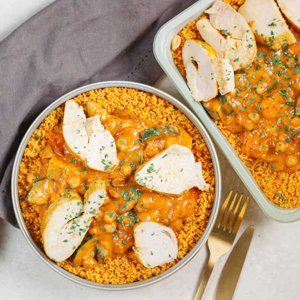 Tajine de poulet aux citrons confits et olives