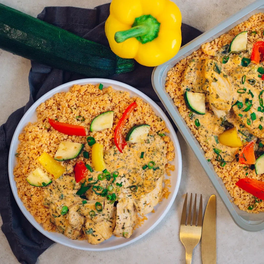 Poulet au romarin sauce Toscane et couscous