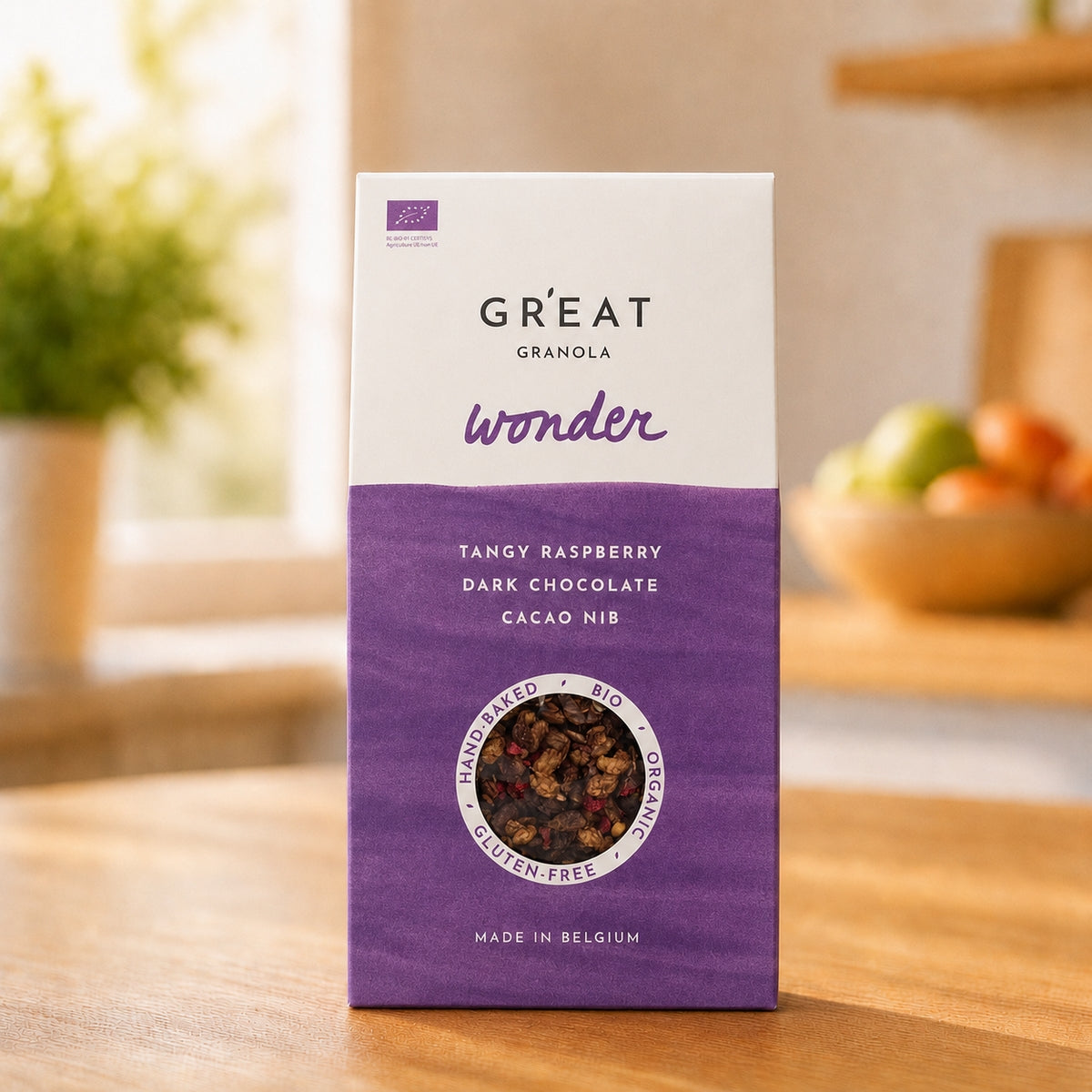 GR’EAT GRANOLA WONDER – FRAMBOISE ACIDULÉE / CHOCOLAT NOIR / GRUAUX DE CACAO CRUS
