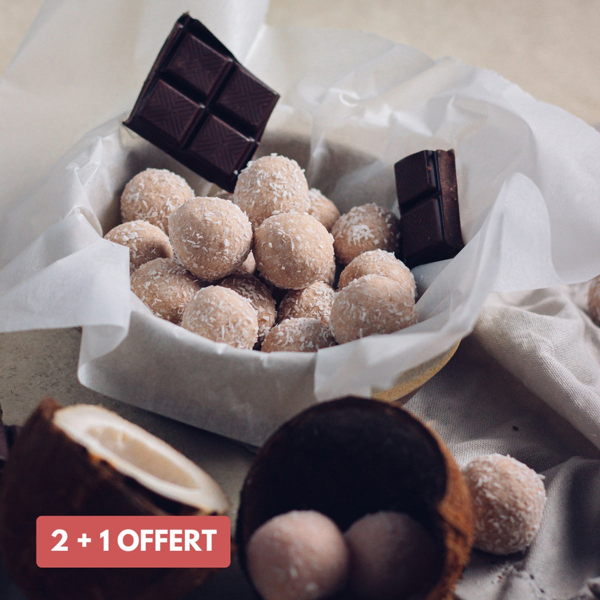 Praline chocolat-coco protéinée (3 pièces)