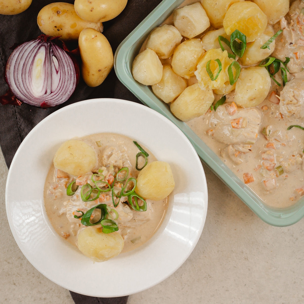 Blanquette de veau à l'ancienne et pomme de terre