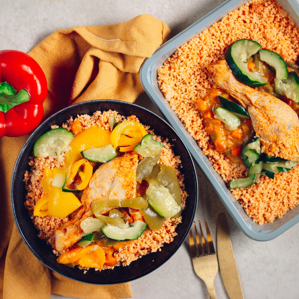 Couscous accompagné de pilon de poulet
