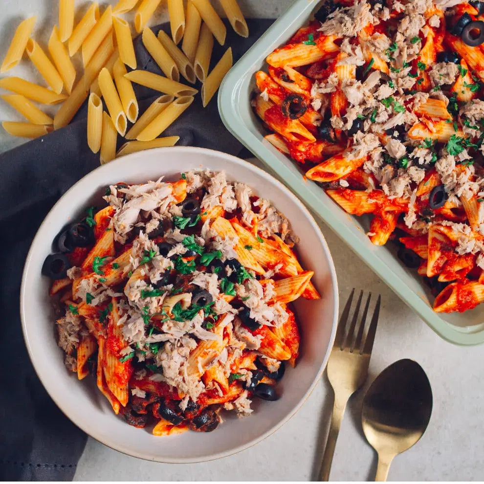 Penne all'arrabbiata au poivron et thon