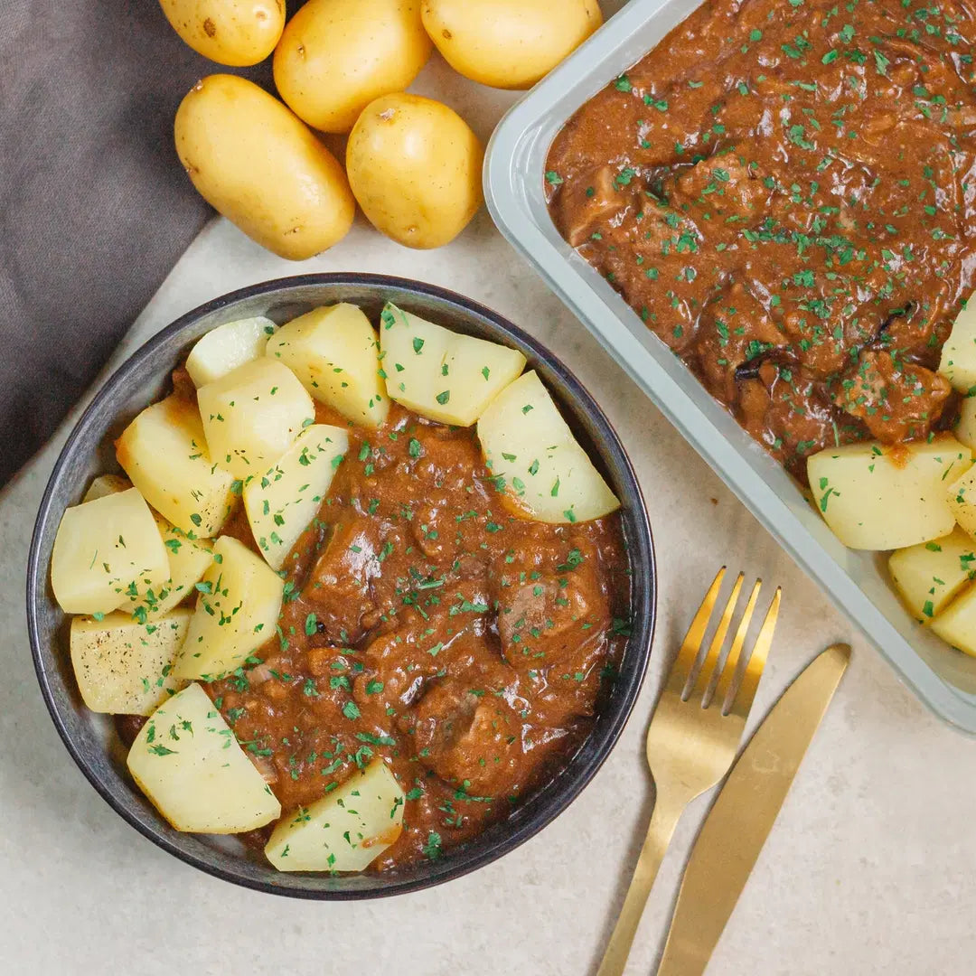 Carbonade de bœuf et pomme de terre vapeur
